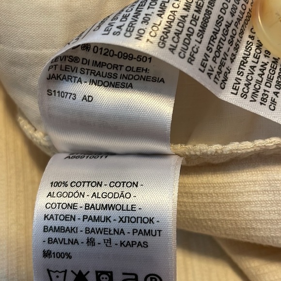 LEVI’S Corduroy Button Down Shirt Jacket, Women’s M, Cream - Picture 11 of 11